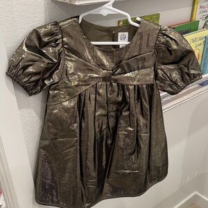 GAP Kids Shiny Gold Puff Sleeve Blouse